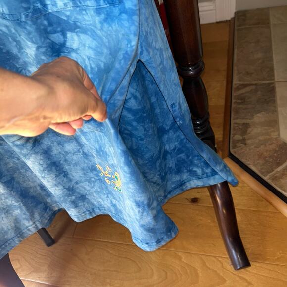 Vintage Cactus Bay Womens Blue Tie Dye Maxi Dress Kokopelli Medium southwestern - Picture 4 of 12